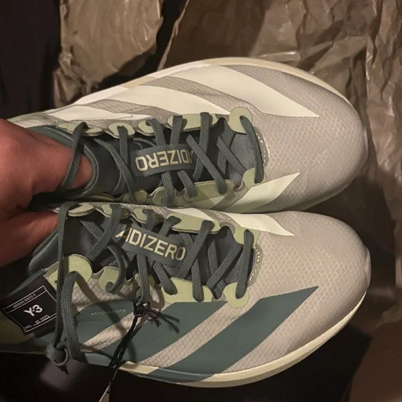 Y-3 Men's Green and White Athletic Shoes - Picture 3 of 5